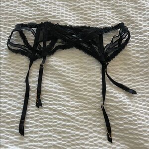 Victoria's Secret Black Lace Garter Belt